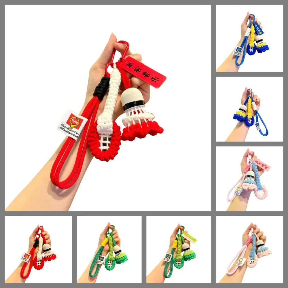 Crochet Badminton Keychain – Knitted Sports Charm Pendant Novelty Keychain PLUSH