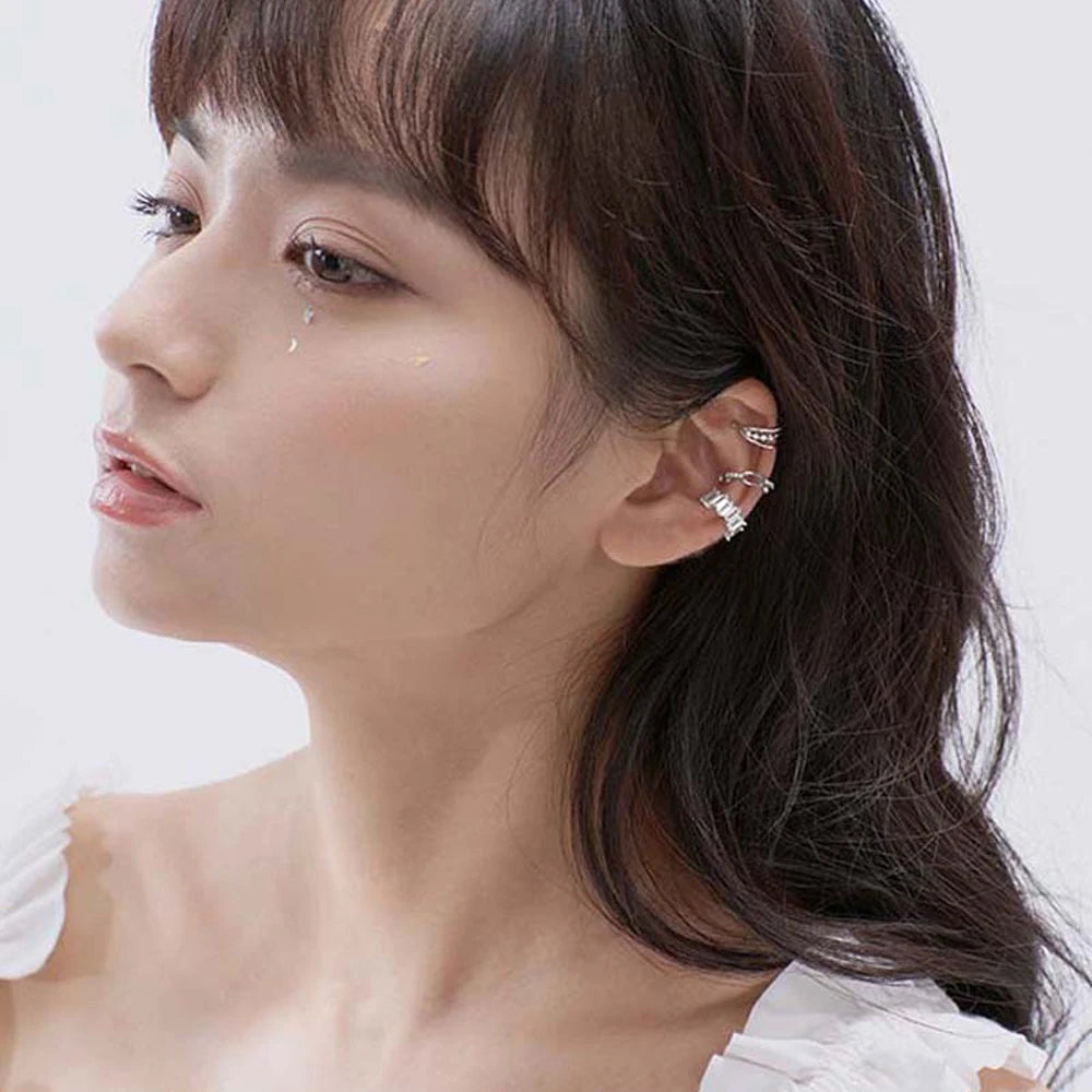 Crystal Multi-Layer Ear Cuffs – Non-Piercing Clip Earrings Clip-On Ear Cuffs PLUSH