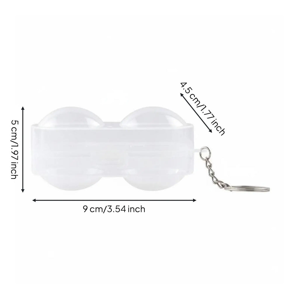 Ping Pong Ball Case – 2-Ball Transparent Pod with Keyring Table Tennis Accessory PLUSH