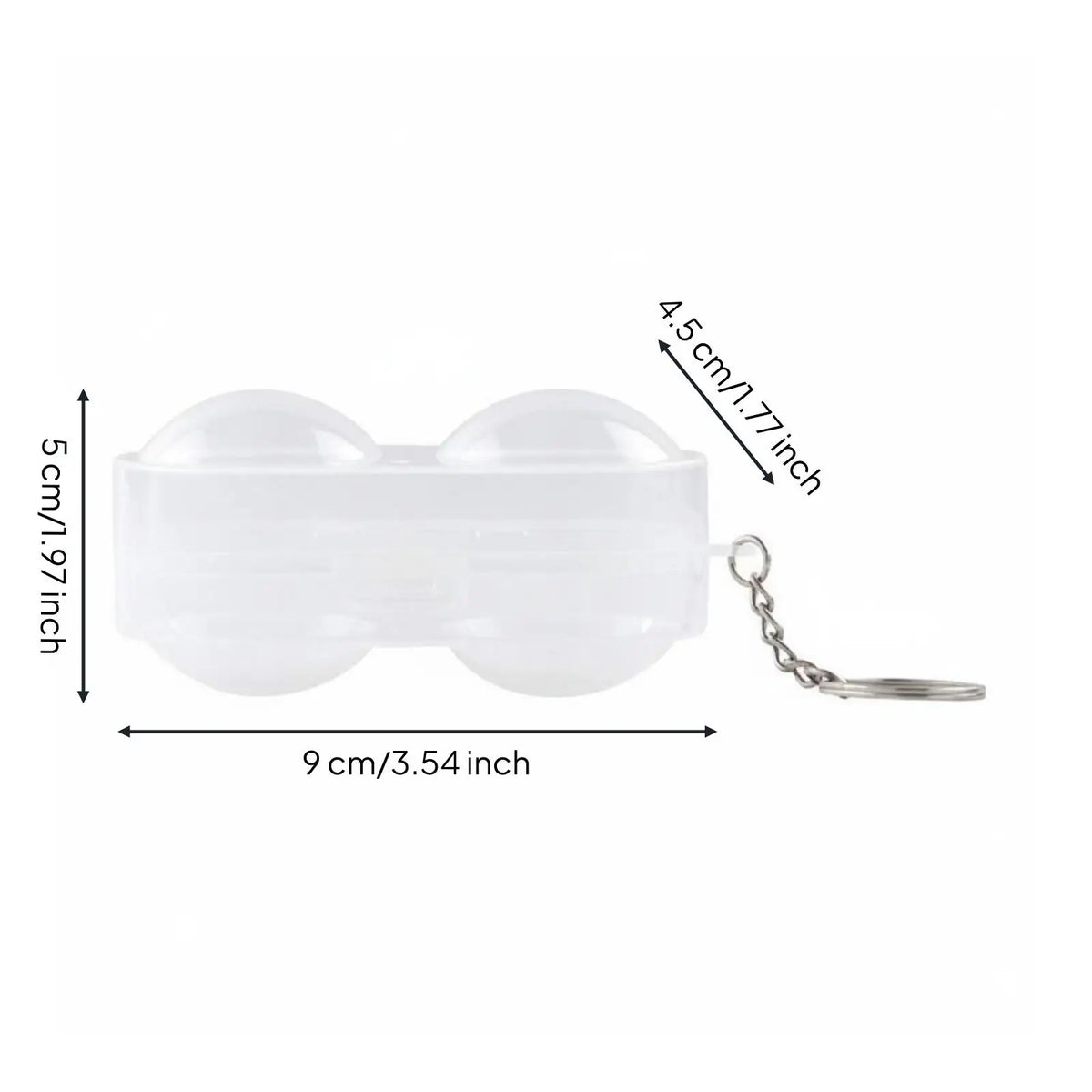 Ping Pong Ball Case – 2-Ball Transparent Pod with Keyring Table Tennis Accessory PLUSH