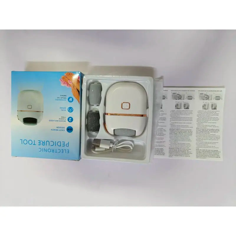 Electric Foot Callus Remover – Rechargeable, 2 Grinding Heads Electric Foot Scrubber PLUSH
