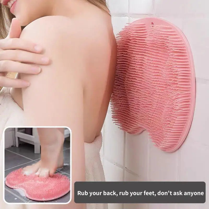 Shower Foot Scrubber Mat – Wall Mounted Non-Slip Exfoliator Foot Scrubber Mat PLUSH