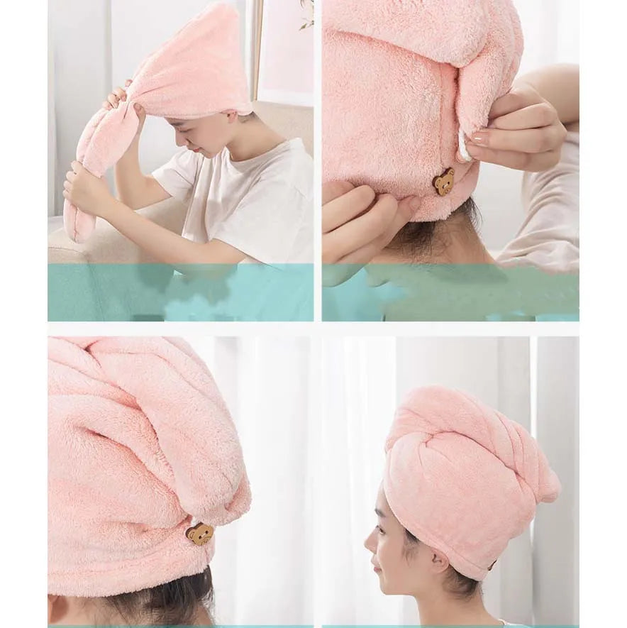 10-Pack Microfiber Hair Towel Turbans with Buckle – Quick Dry Microfiber Hair Turban PLUSH
