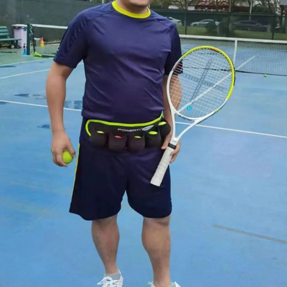 Adjustable Tennis Ball Waist Bag – Fanny Pack with 5 Pouches Tennis Waist Bag PLUSH