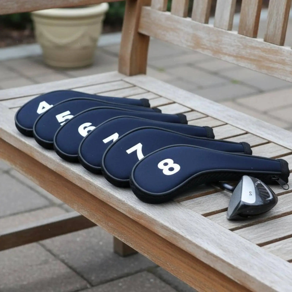Golf Iron Headcovers 12-Piece Set | Zippered Neoprene Protectors Golf Iron Headcovers PLUSH