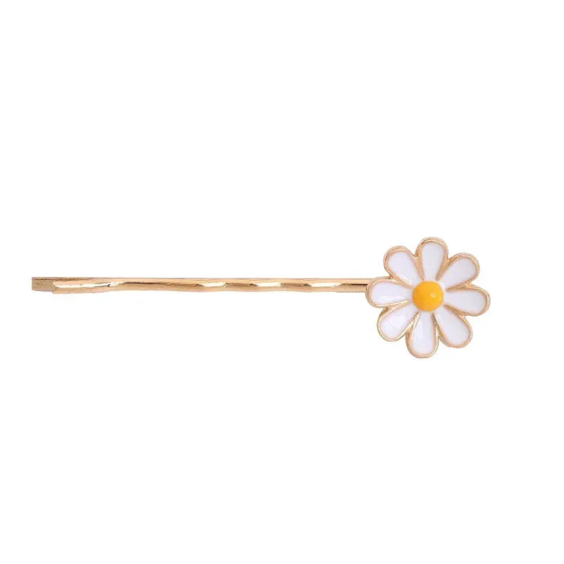 Daisy Flower Hairpins 2pcs – Korean Style Floral Hair Clips Floral Hair Clips PLUSH
