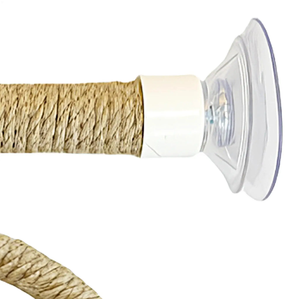 Suction Cup Bird Swing Perch – Linen Rope Parrot Play Stand Bird Perch Toy PLUSH