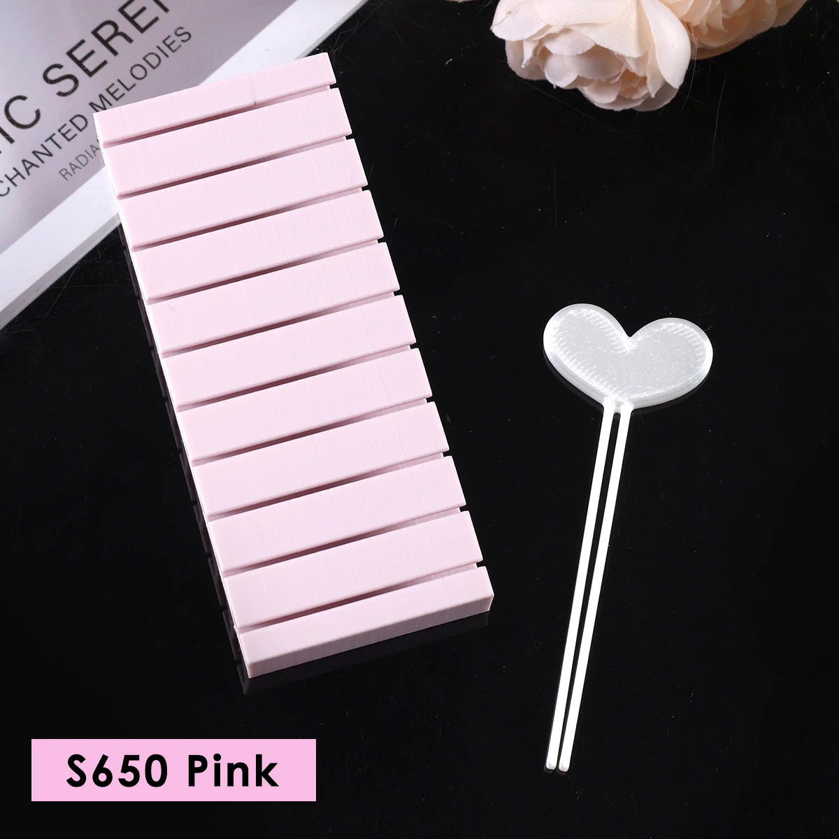 Rotating Nail Transfer Foil Storage Box | Manicure Organizer Nail Art Organizer PLUSH S650 Pink