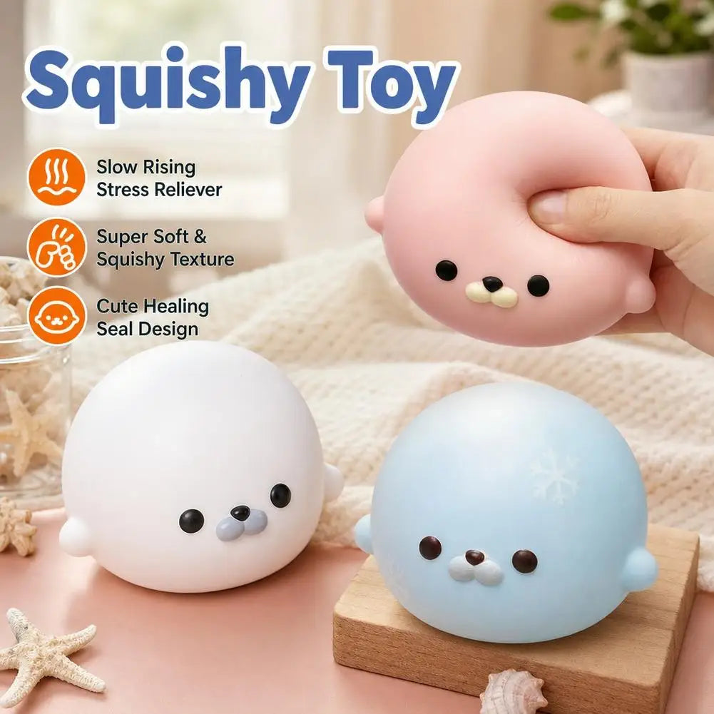 Slow Rebound Seal Squishy Toy – Soft PU Foam Sensory Ball Squishy Sensory Toy PLUSH