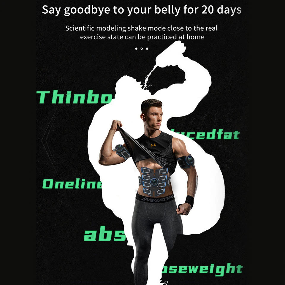CAMMUO EMS Muscle Trainer Belt – 6 Modes Body Toning Device EMS Fitness Belt PLUSH