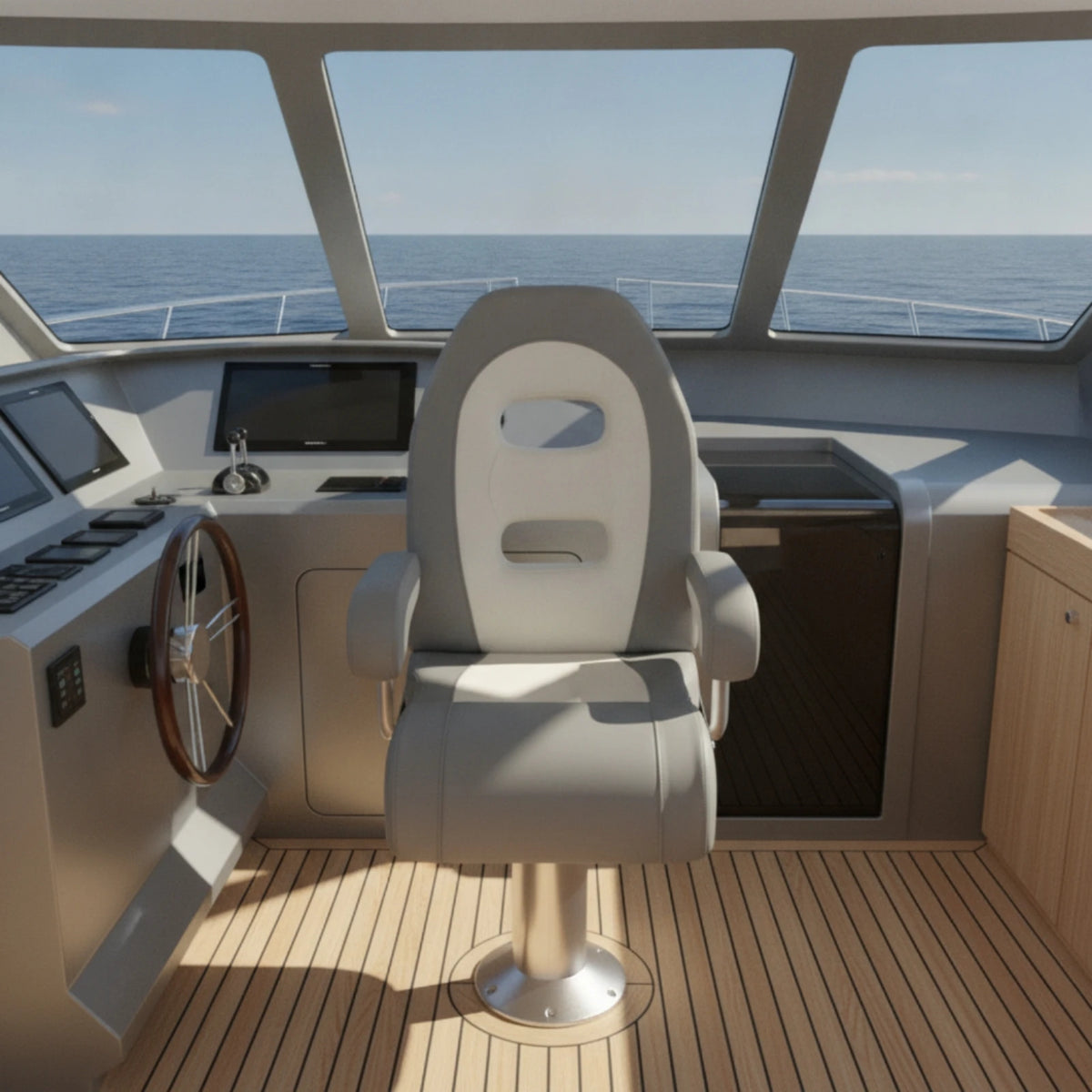 Marine Helm Seat – Captain's Chair with Armrests for Boats Marine Captain's Chair PLUSH
