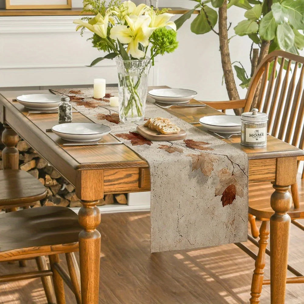 Autumn Maple Leaf Table Runner – Vintage Fall Décor | 3 Sizes Table Runner PLUSH