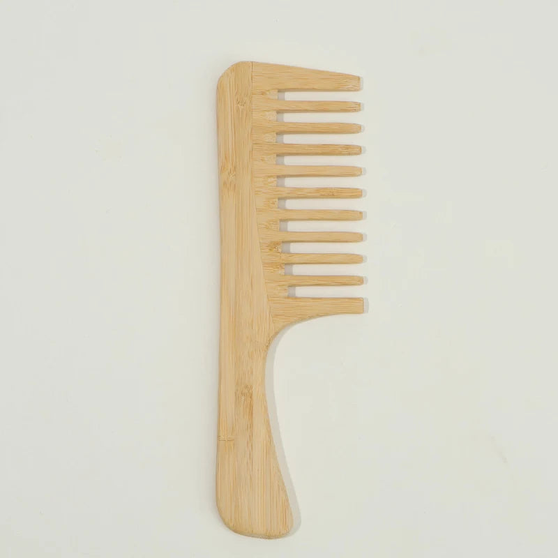 Natural Bamboo & Wood Handmade Combs – Wide & Fine Teeth Set Wood Hair Comb PLUSH 3