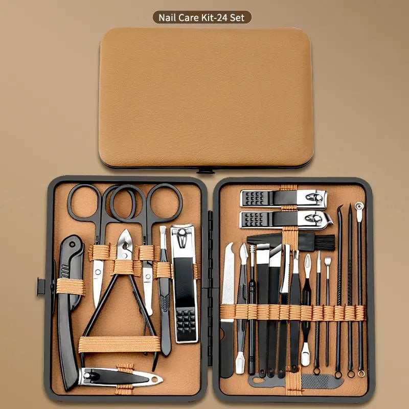 7-Piece Manicure Pedicure Set | Stainless Steel Nail Kit Nail Grooming Kit PLUSH 24Pcs