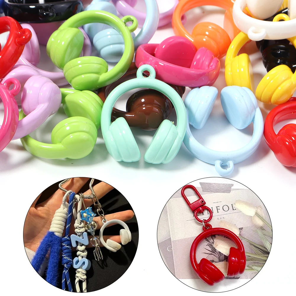 5pcs Earphones Acrylic Bead Charms – DIY Jewelry & Keychain Acrylic Jewelry Charms PLUSH
