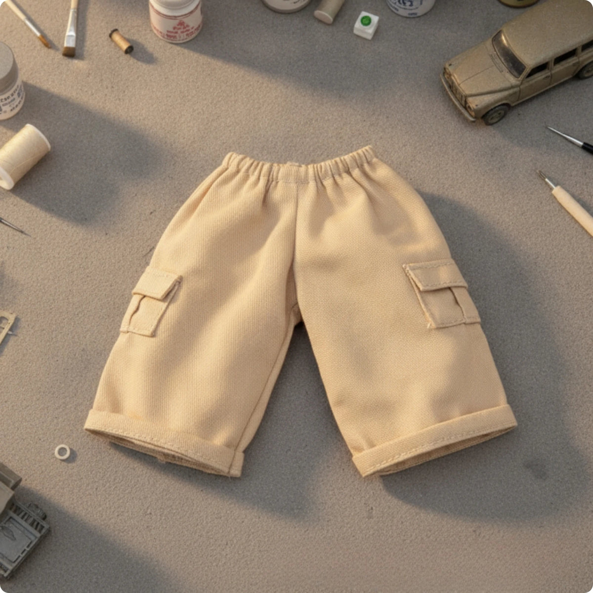 1/6 Scale Cargo Doll Shorts for 12-Inch Action Figures Doll Clothing PLUSH Khaki