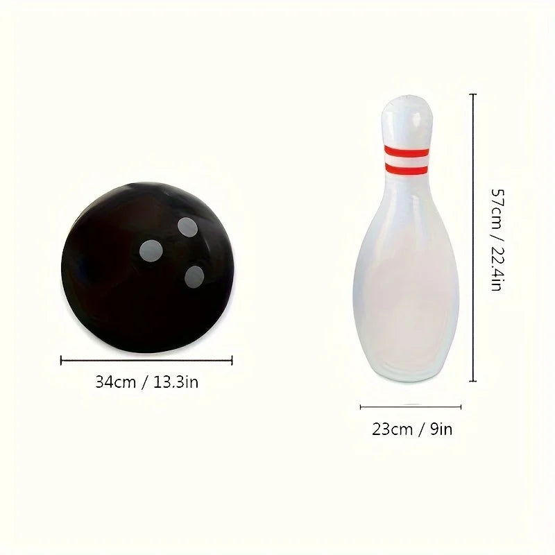 7pcs Giant Bowling Set – Indoor & Outdoor Game with 2 Balls & 5 Pins Giant Lawn Bowling Set PLUSH