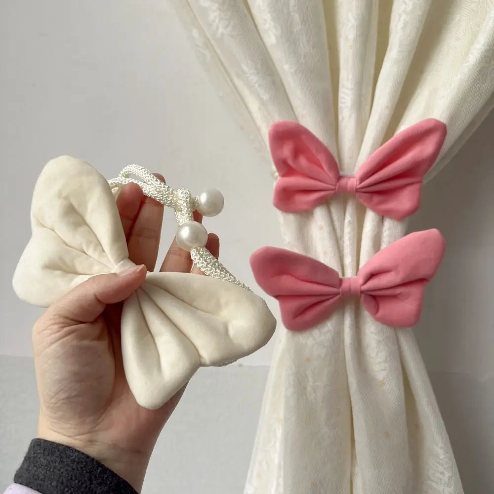 Velvet Bowknot Curtain Tiebacks – Handcrafted Window Decor 2Pcs Curtain Tiebacks PLUSH