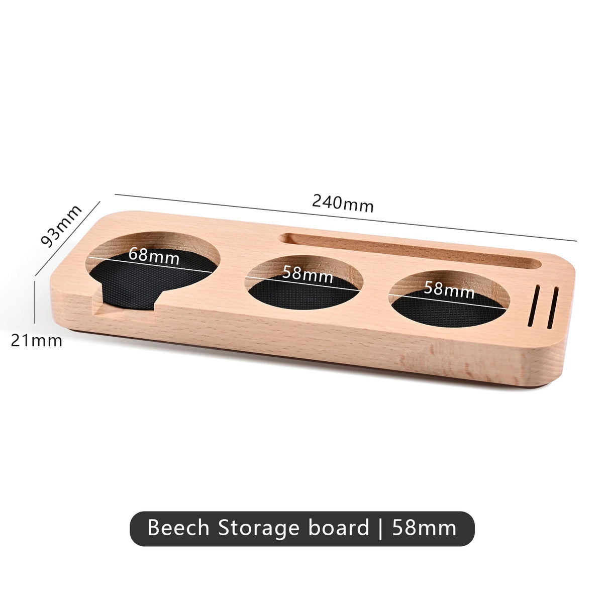 Solid Wood Coffee Tamper Station & Portafilter Holder 51/54/58mm Espresso Tamper Station PLUSH Beech 58MM