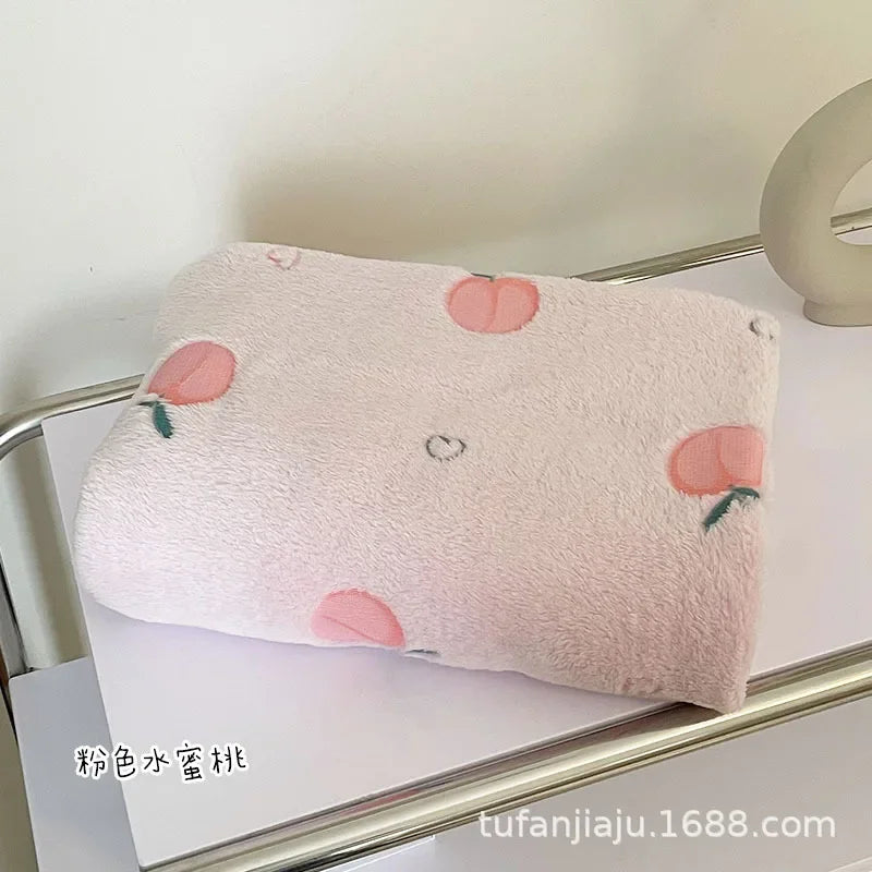 Coral Fleece Nap Blanket – Baby, Office & Dorm | Autumn Winter Coral Fleece Blanket PLUSH Pink Peach 70x100cm