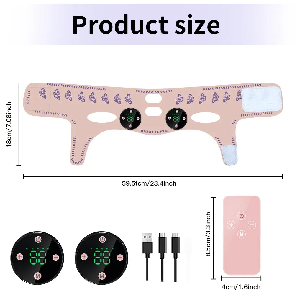 CAMMUO EMS Face Lifting Massage Strap | USB Rechargeable EMS Face Massager PLUSH