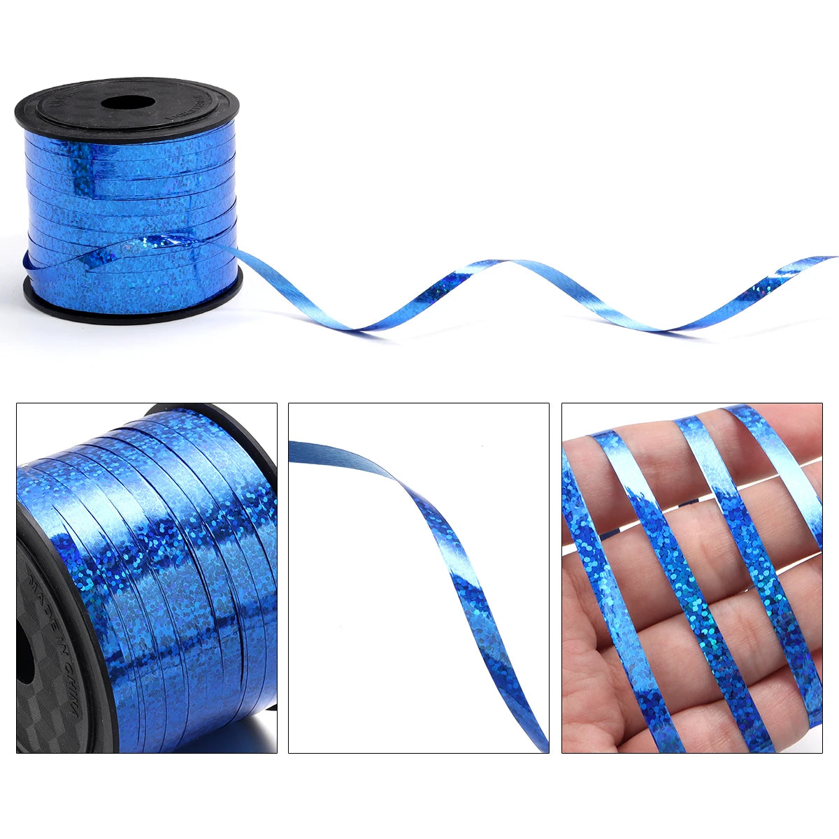 100 Yards Laser Ribbon Roll – Colorful Balloon & Gift Ribbon Craft Ribbon Roll PLUSH
