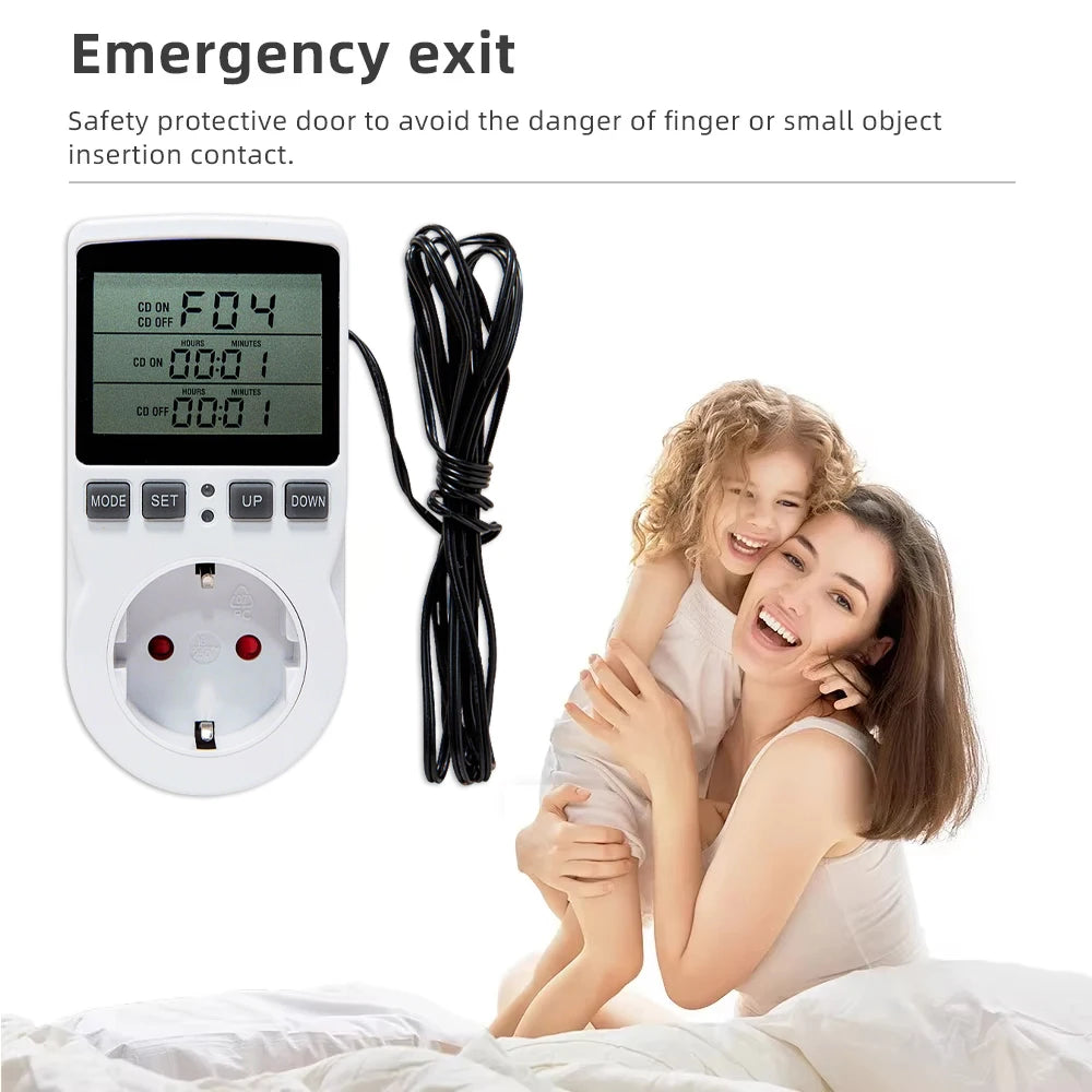 EU/FR Digital Thermostat Timer Socket – Heating & Cooling Thermostat Timer Socket PLUSH