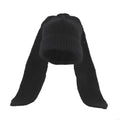Rabbit Long Ear Knitted Beanie – Cute Bunny Winter Hat Knitted Beanie Hat PLUSH Black
