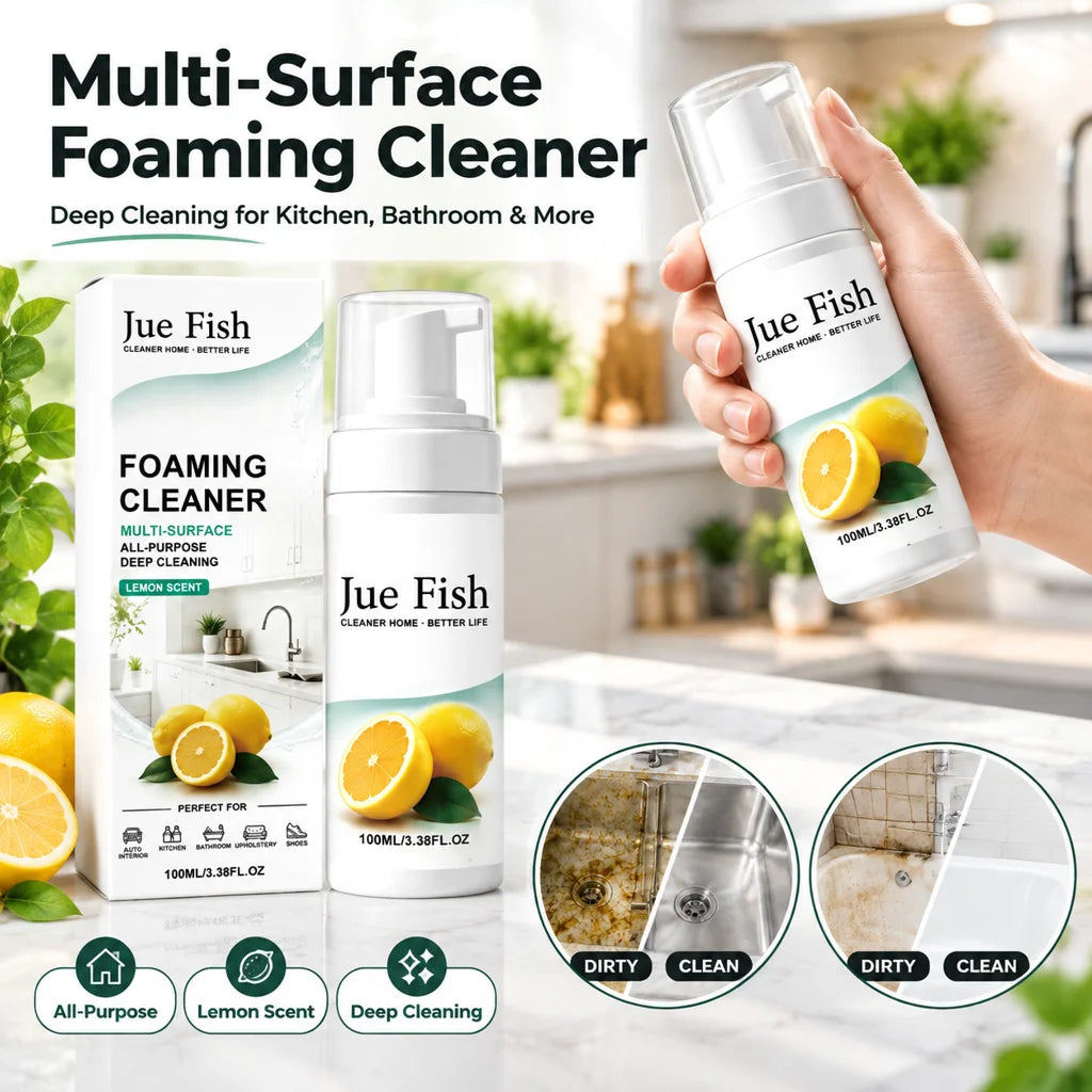 Jue-Fish Multi-Surface Foaming Cleaner No-Rinse Spray Multi-Surface Cleaner Spray PLUSH