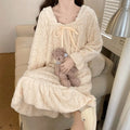 Women's Thickened Coral Fleece Sleep Dress – Warm Winter Nightgown Women's Nightgown PLUSH Apricot XXL