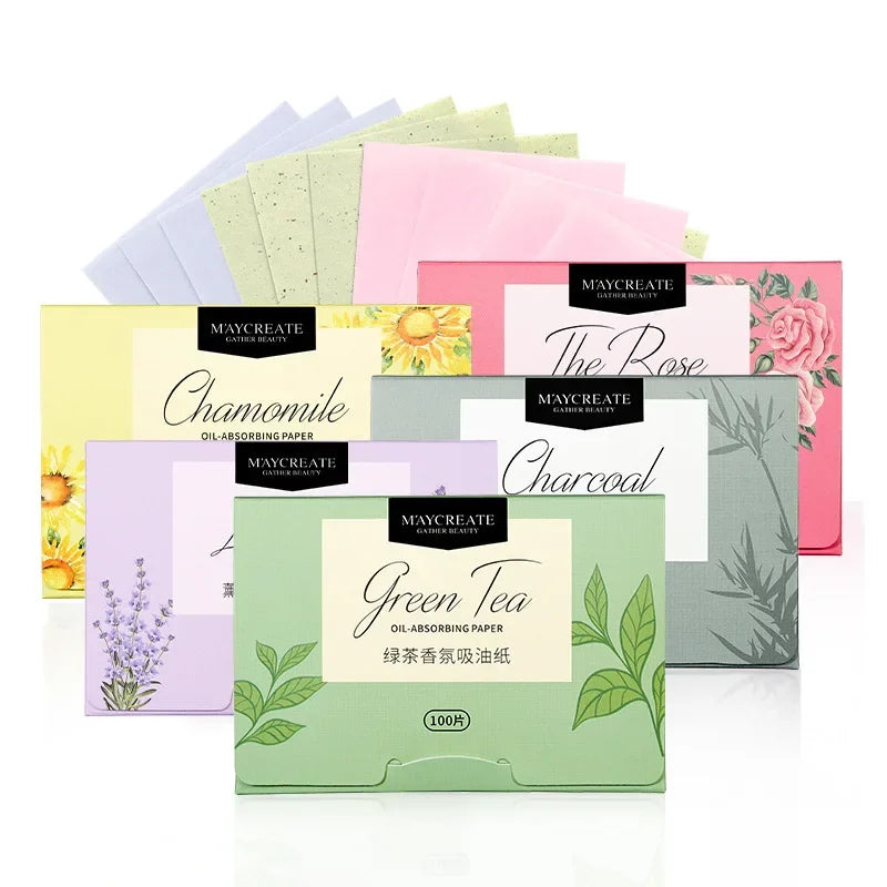 100pcs Face Oil Blotting Sheets – Portable Facial Wipes Oil Blotting Sheets PLUSH