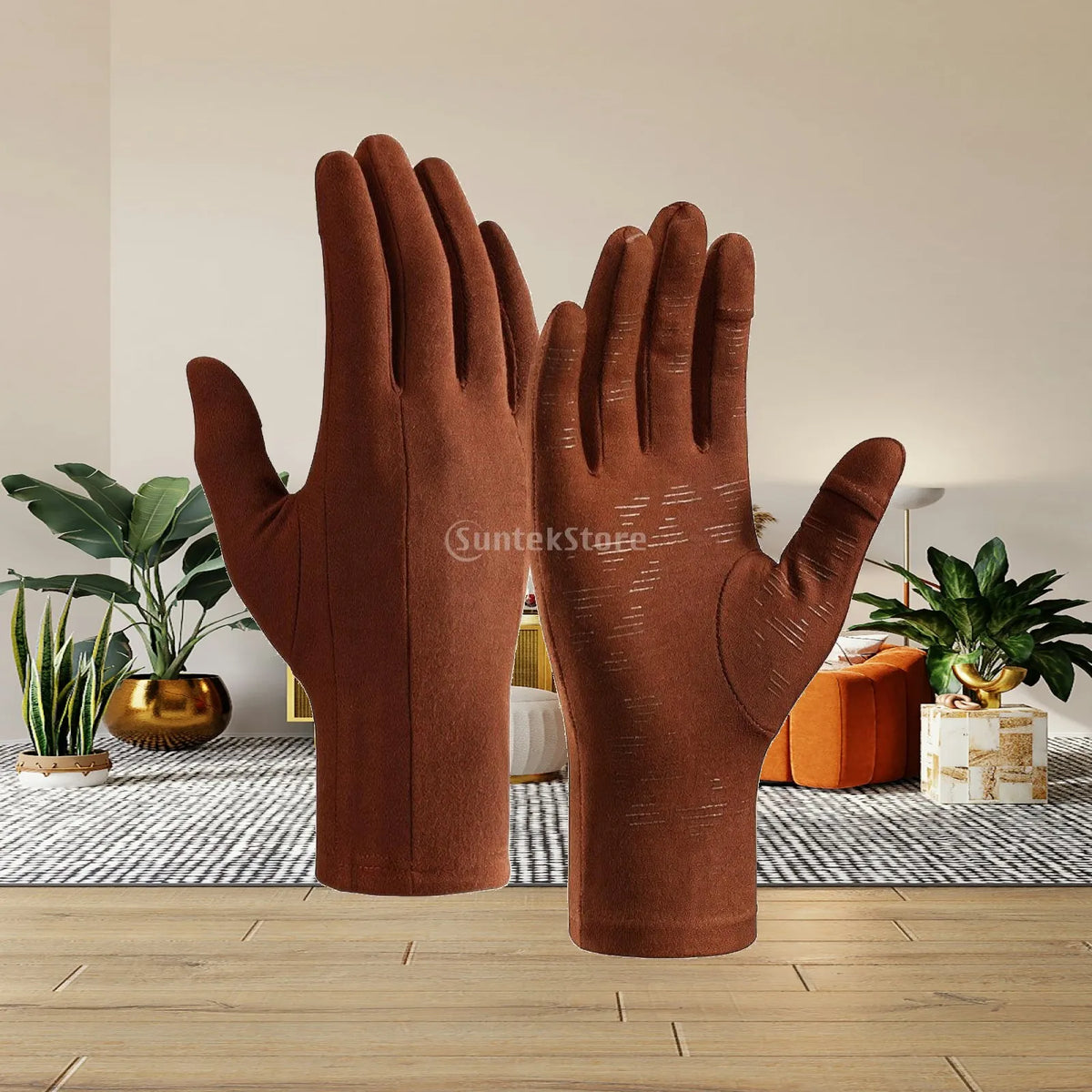 Flip-Top Thermal Gloves – Windproof Touchscreen Knit Mittens Convertible Finger Gloves PLUSH