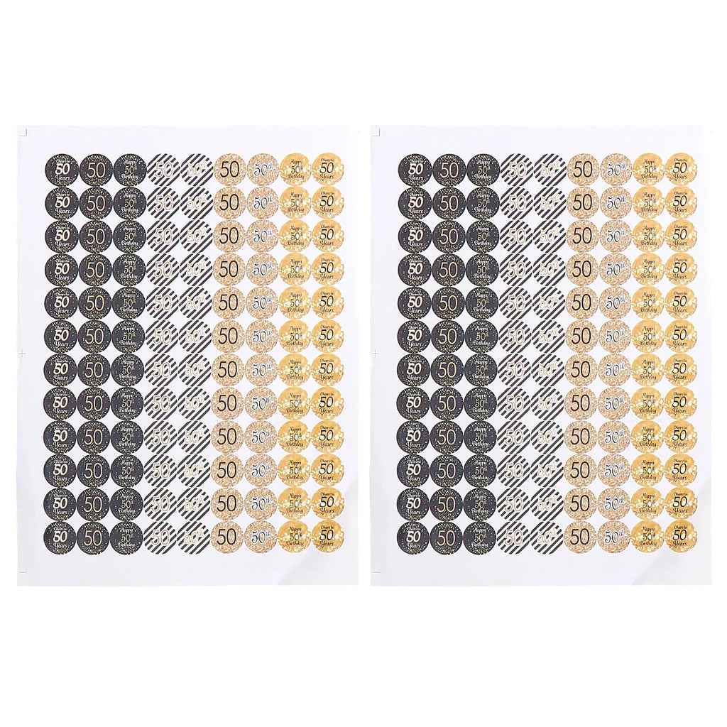 50th Birthday Number Stickers – 2 Sheets Party Decorations Party Number Stickers PLUSH