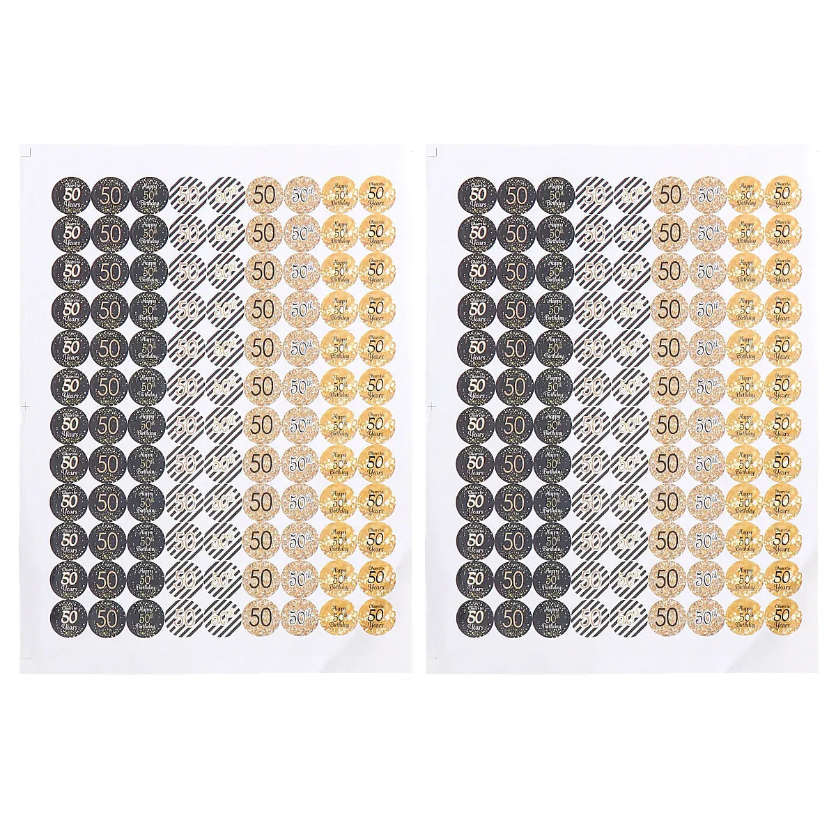 50th Birthday Number Stickers – 2 Sheets Party Decorations Party Number Stickers PLUSH