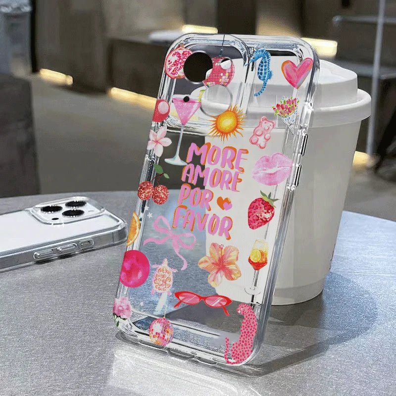 Love Heart Amor iPhone Case – Shockproof Cover 7 to 17 Pro Max iPhone Phone Case PLUSH