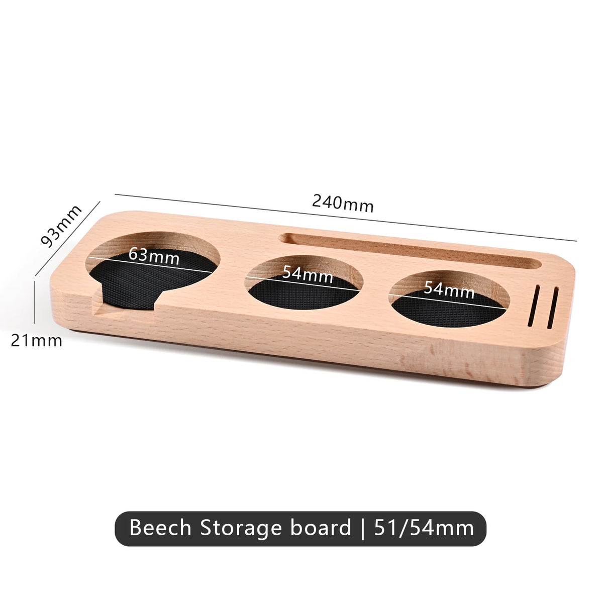 Solid Wood Coffee Tamper Station & Portafilter Holder 51/54/58mm Espresso Tamper Station PLUSH Beech 51-54MM