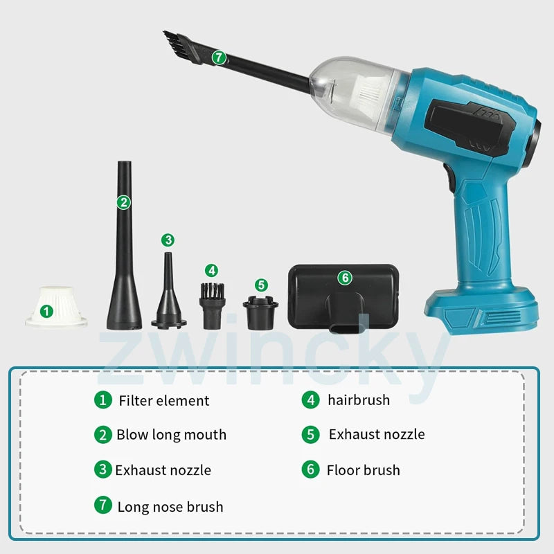 ZWINCKY 4-in-1 Cordless Vacuum & Blower for Makita 18V Cordless Handheld Vacuum PLUSH