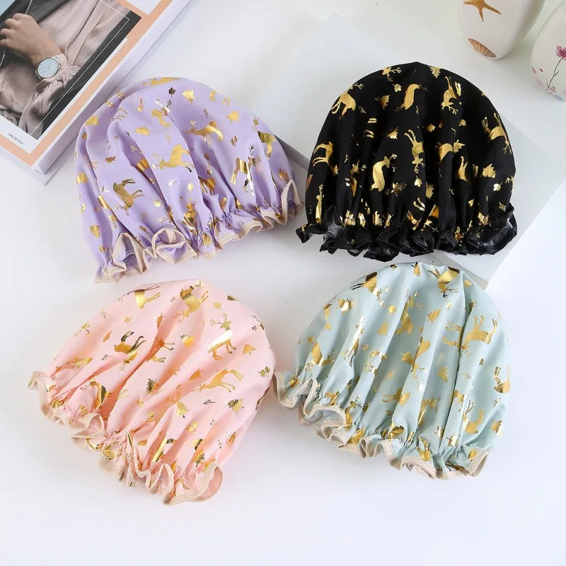 Fawn Shower Cap – Waterproof Bathing Cap for Women Shower Cap PLUSH