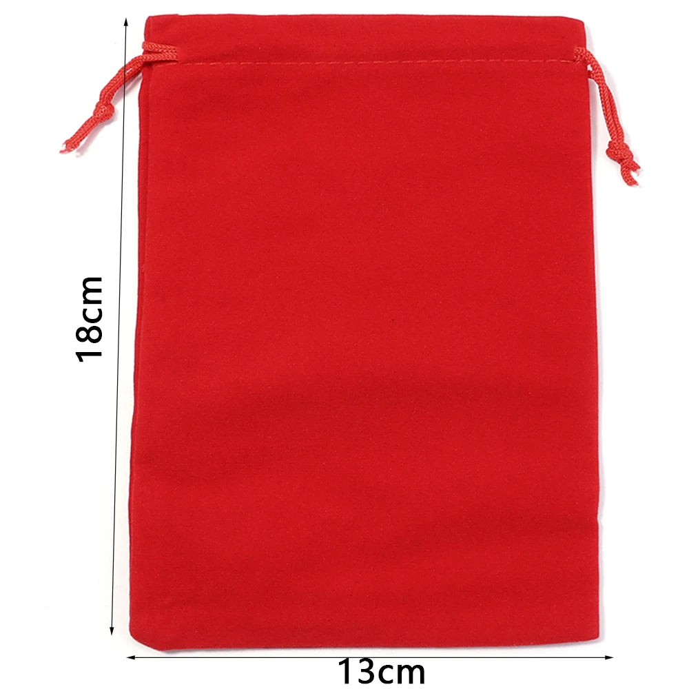 Red Velvet Drawstring Bags for Jewelry & Gifts – 5-10pcs Jewelry Gift Pouches PLUSH RD 13x18cm 5pcs