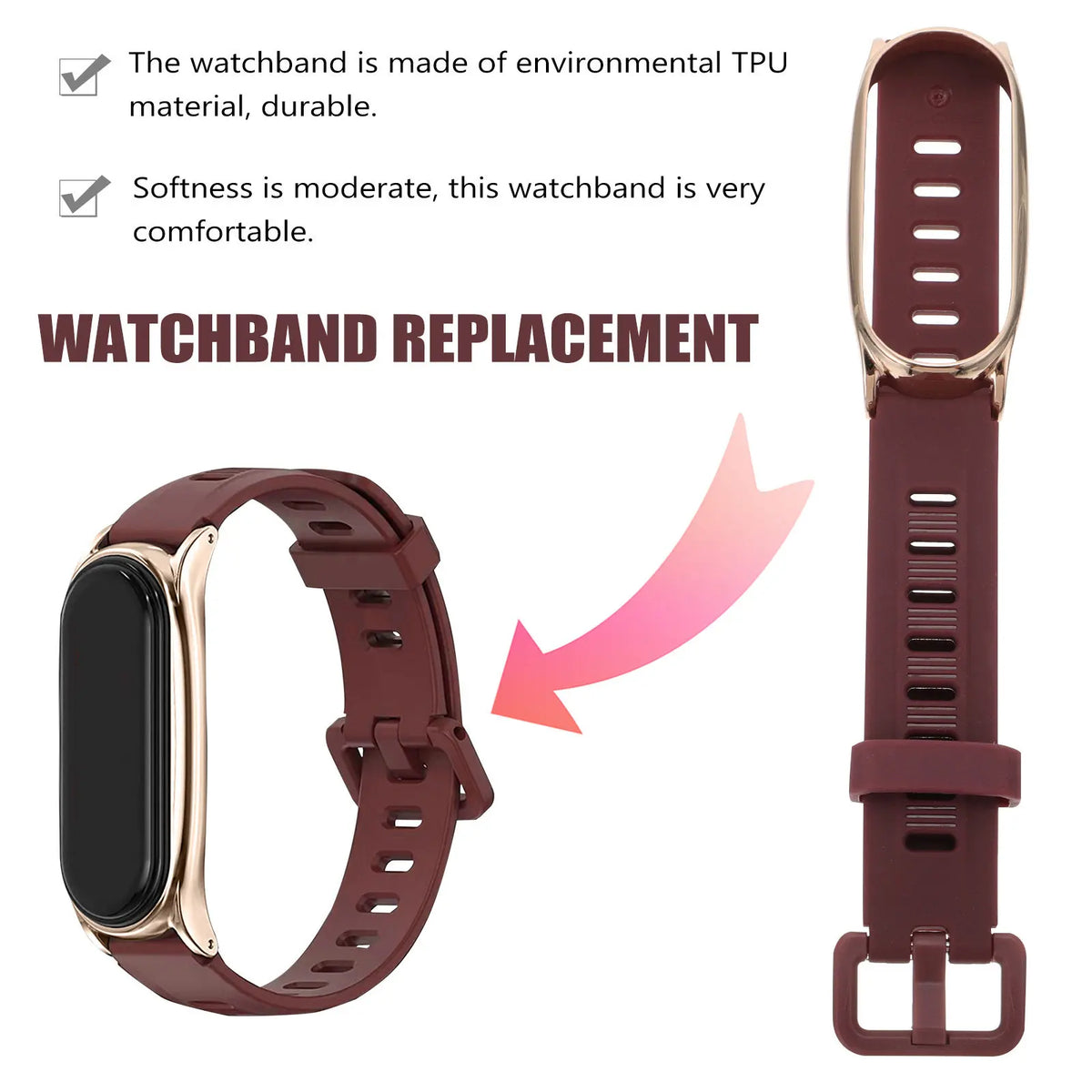 TPU Smart Watch Band – Soft Comfortable Replacement Strap Smart Watch Band PLUSH