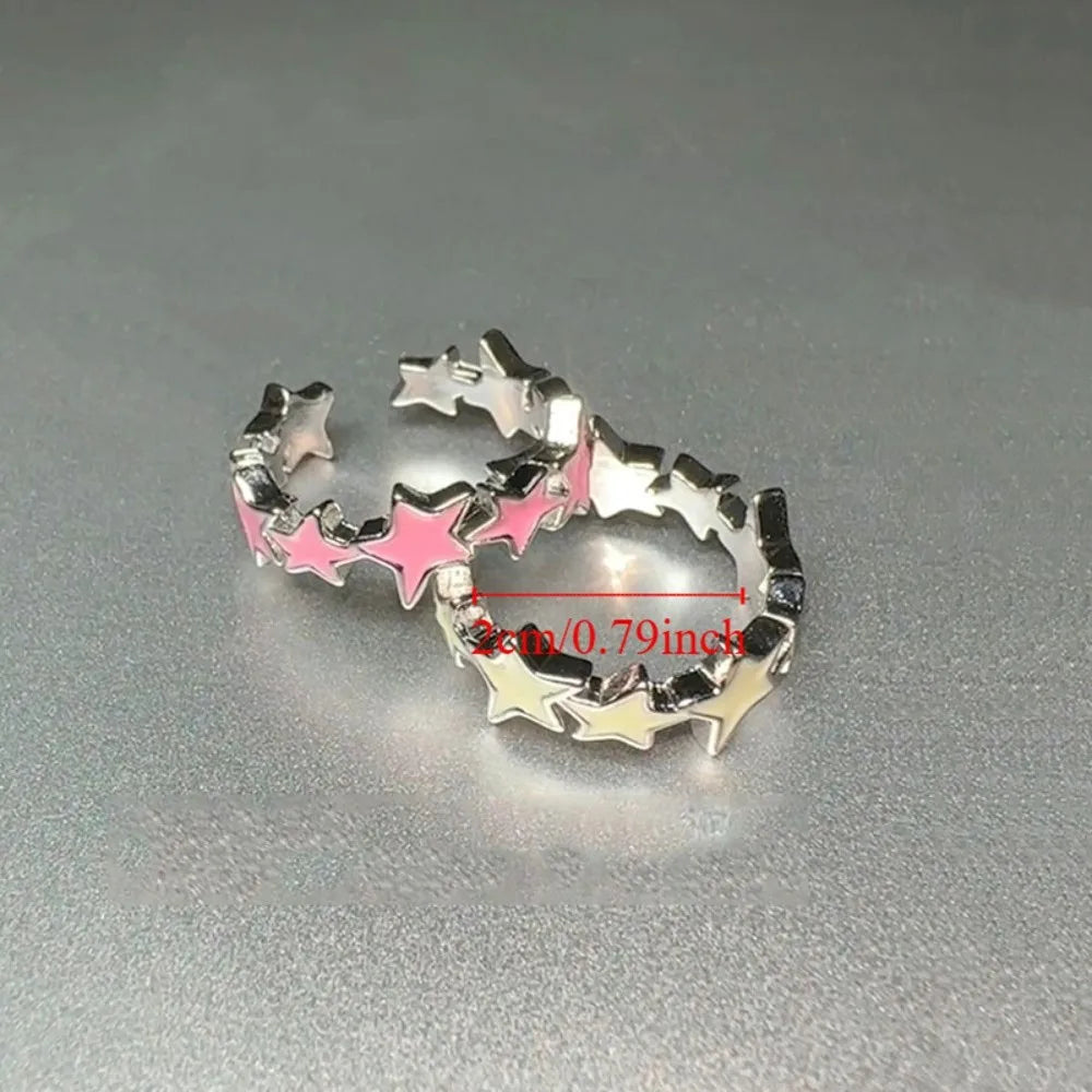 Y2K Geometric Star Open Ring | Korean Style Zinc Alloy Fashion Ring PLUSH