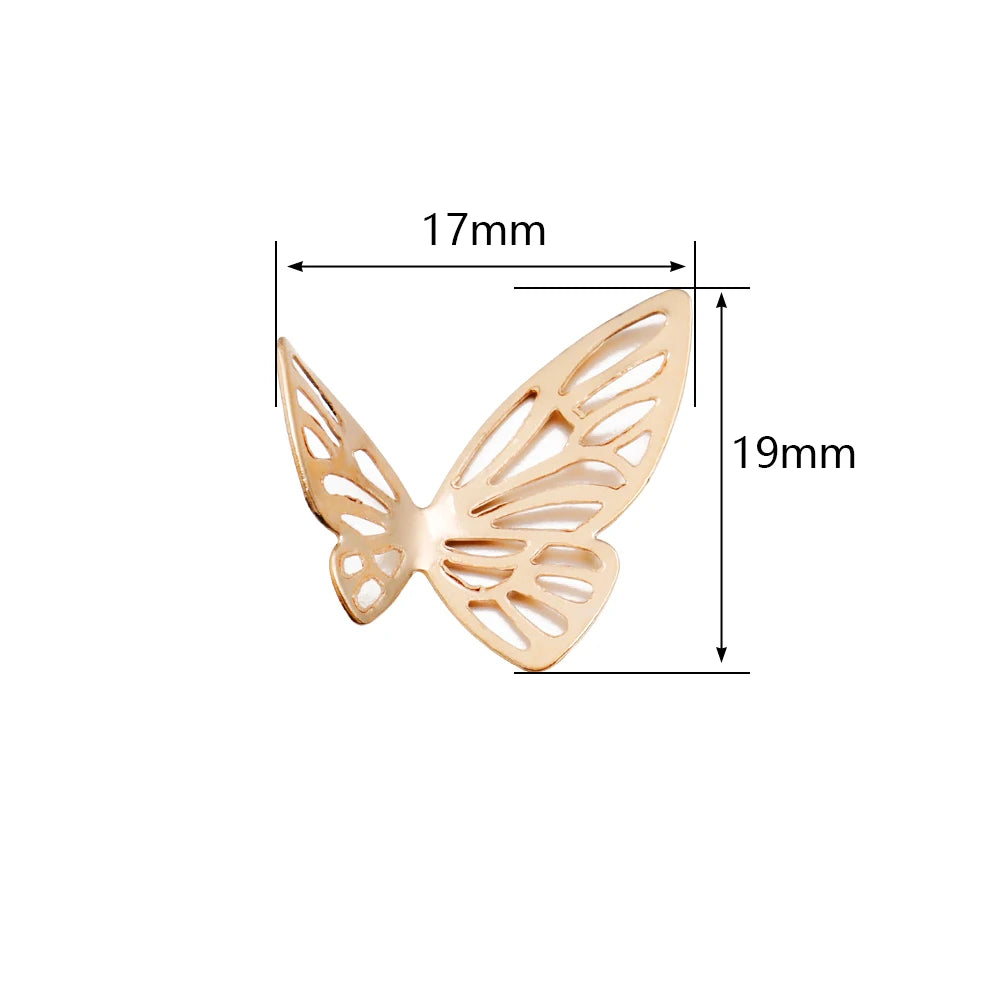 50pcs 3D Hollow Metal Butterfly Charms – DIY Jewelry & Decor Metal Jewelry Charms PLUSH