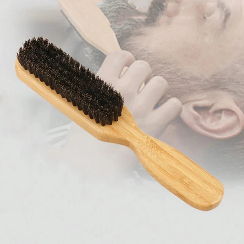 Men's Bamboo Boar Bristle Beard & Hair Styling Brush Beard Styling Brush PLUSH