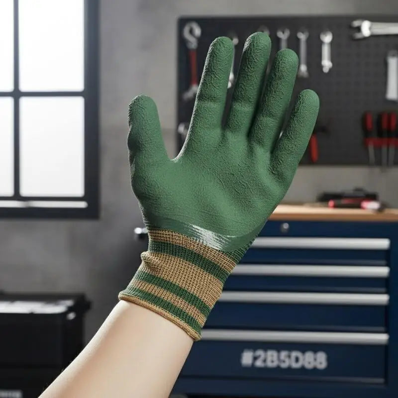 Rubber Palm Work Gloves – Waterproof Thorn Proof Garden Gloves Rubber Work Gloves PLUSH