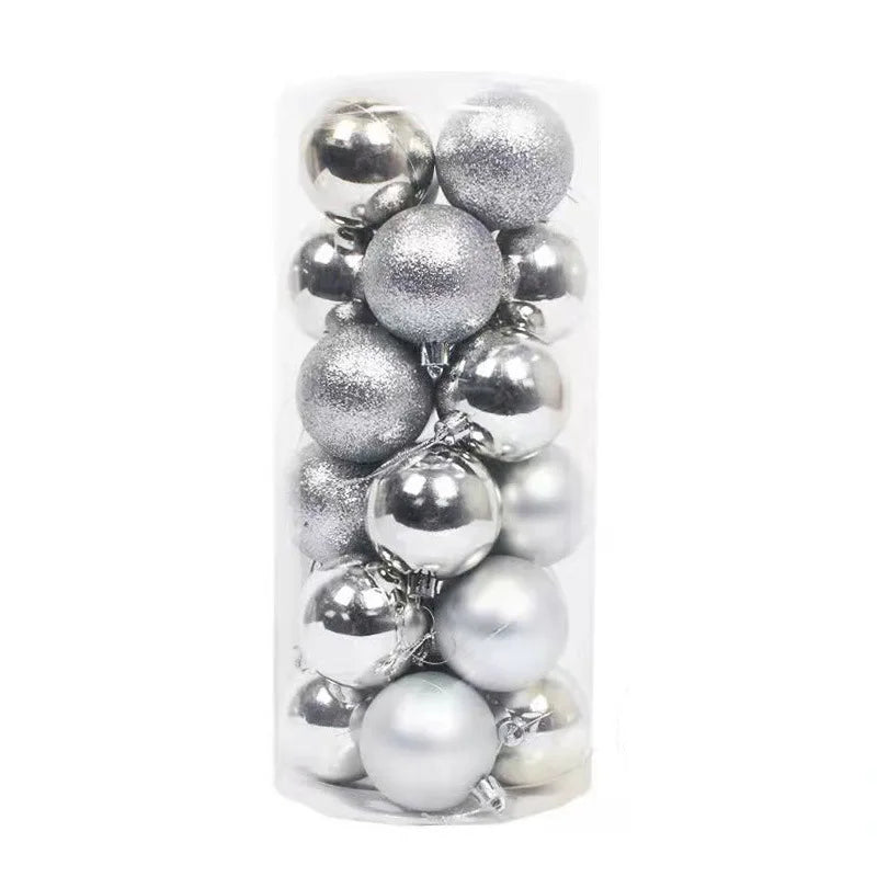Mini Shatterproof Christmas Ball Ornaments – 24pcs Set Christmas Ornament Set PLUSH Silver 3Set