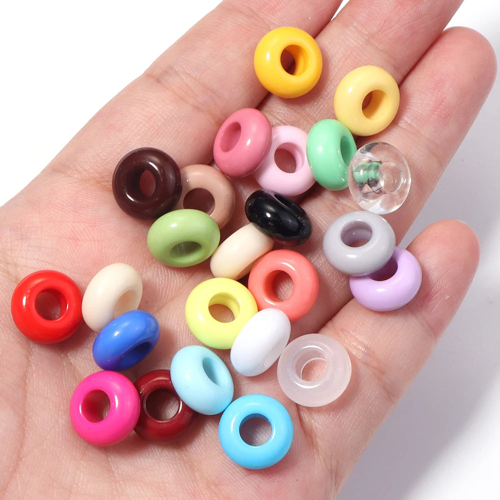 50pcs 11mm Multicolor Acrylic Donut Spacer Beads | DIY Jewelry Acrylic Spacer Beads PLUSH