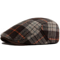 Woolen Plaid Beret Hat – Checkered Duckbill Flat Cap Beret Flat Cap PLUSH Coffee