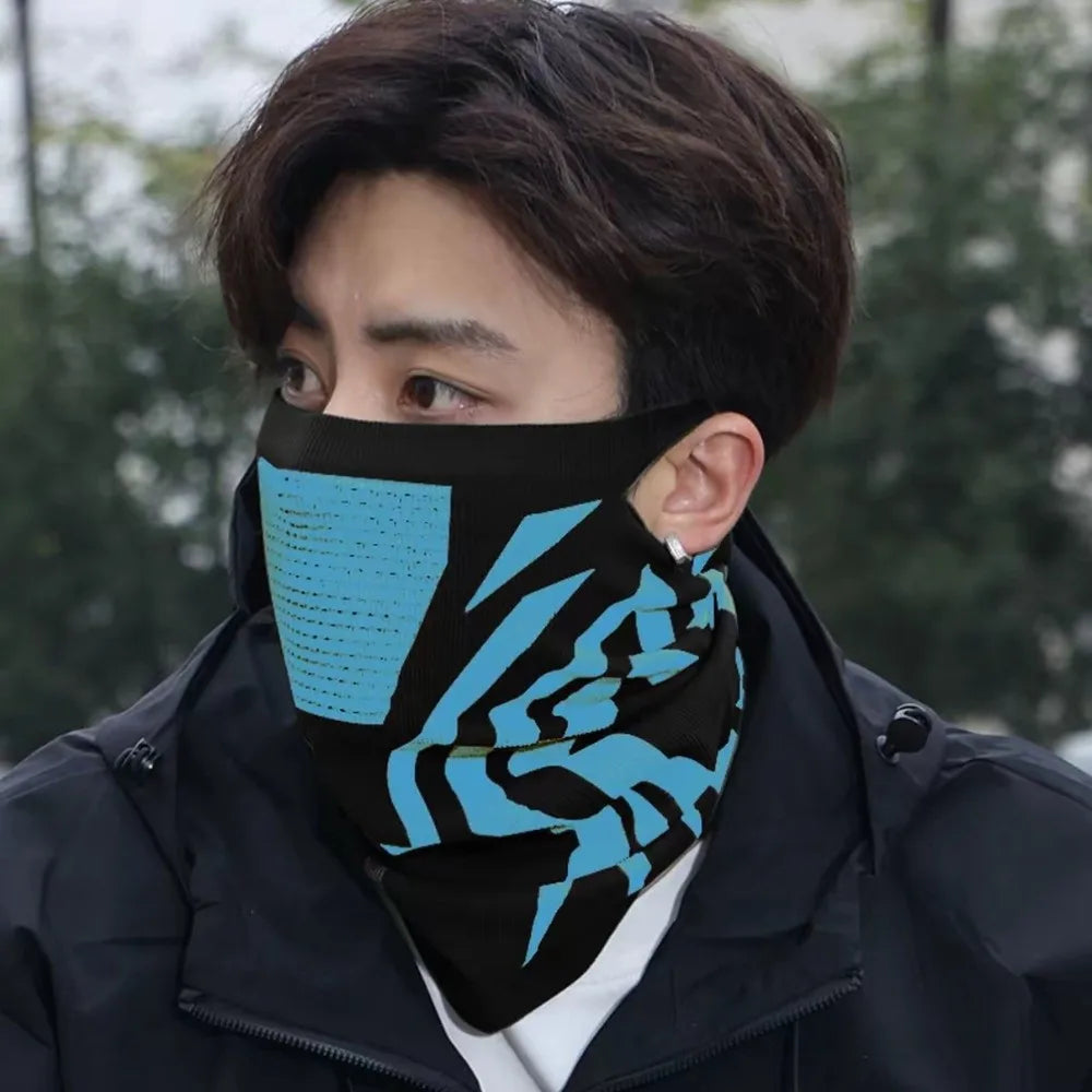 Windproof Thermal Balaclava Cycling Mask & Neck Warmer Balaclava Cycling Mask PLUSH Lake blue-hang ear-