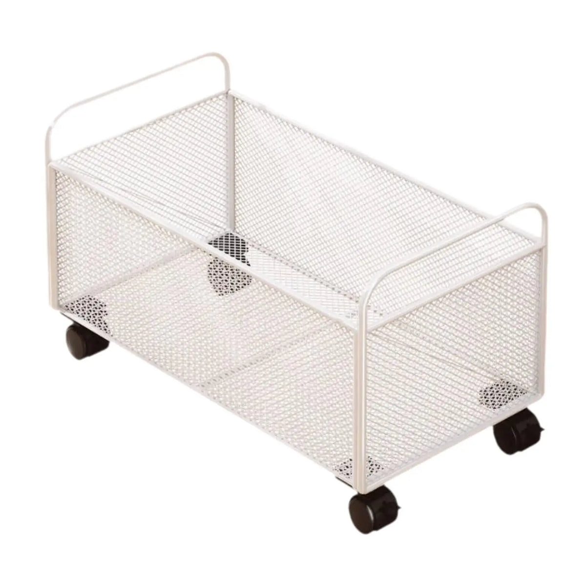 Mesh Iron Rolling Under Desk Storage Cart with Wheels Rolling Storage Cart PLUSH 48x30x30cm