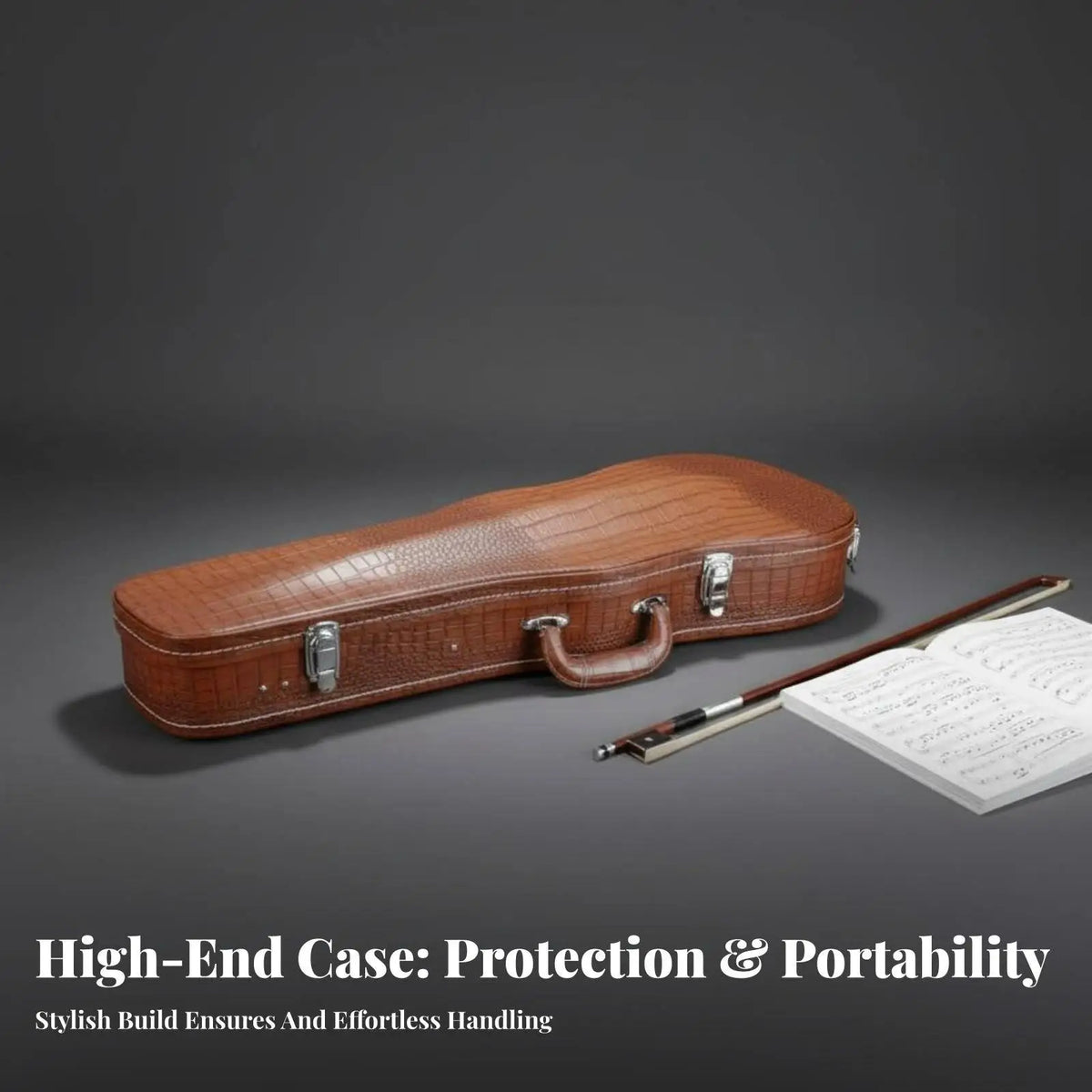 Professional 4/4 Violin Hard Case with Neck Rest & Metal Clasps Violin Hard Case PLUSH